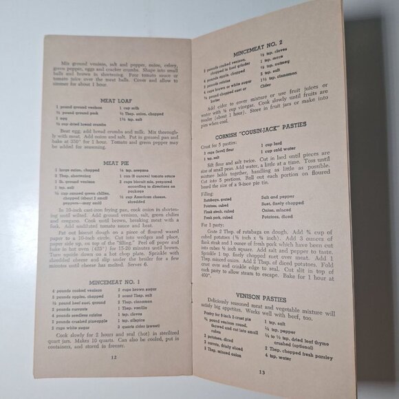 Venison Pamphlet Recipe Booklet Butcher Cook 1969 MSU Extension Michigan Pasties - Picture 4 of 8